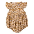 thumbnail image 1 of Xingqing Newborn Baby Girl Floral Ruffle Sleeve Classical Round Back Button Outfit, 1 of 10