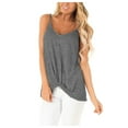 thumbnail image 2 of Idoravan Tank Tops for Women Clearance Women's Summer European And American Leisure Comfortable Solid Color Kink Sling, 2 of 9
