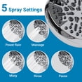 thumbnail image 3 of 3-Way Rainfall Shower Combo, 5-Setting High Pressure Shower Head & 5" Handheld with 5ft Stainless Steel Hose, 3 of 6