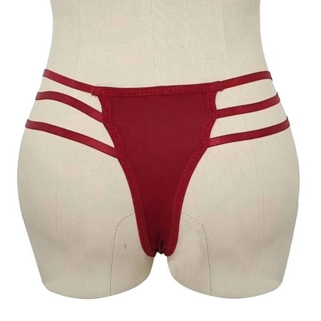 

nsendm Women Thongs Lace Panties Seamless Thong Underwear Ladie Brief Underwear Thong Leather Panties for Women Underpants Wine Medium