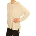 thumbnail image 2 of P.J. Salvage Womens Ribbed Pajama Sweatshirt Top, Beige, Small, 2 of 5