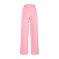 thumbnail image 4 of Puntoco Pants for women Women's Wide Leg Jeans,Women Trousers Full Pants Casual Straight Solid Color Loose Casual Wide Leg Pants Pink 4(S), 4 of 6