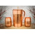 thumbnail image 5 of Pure Copper Water Jug with 2 Barrel  Tumblers (Hammered & Plain) - Ayurvedic Benefits, 5 of 6