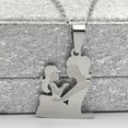 thumbnail image 3 of SPRING PARK Mom Daughter Stainless Steel Chain Necklace Silver Necklace Pendants Jewelry, 3 of 7