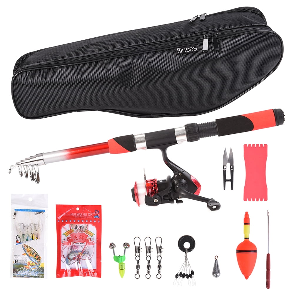 Details about   82.7" Telescopic Fishing Whirling Rod Reel Gear Pole Set Baits Hooks Kit Set US 