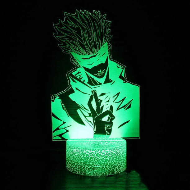 Lámpara LED de ilusión 3D con luz nocturna Jujutsus Kaisens Anime