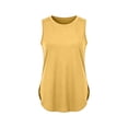 thumbnail image 4 of Uaswgudfs Women's Round Neck Sleeveless Basic Solid Loose Fit Casual Tank Top Women Daily Lightweight Summer Essential Yellow 2XL, 4 of 6