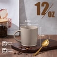 thumbnail image 4 of Vesteel Coffee Mugs Set of 6, 12oz Ceramic Coffee Cups Set with Makeup Clay for Coffee Tea Milk, Mug Gifts for Thanksgiving Day Anniversary, Cappuccino Brown, 4 of 7