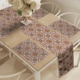 thumbnail image 2 of Ambesonne Orange Mandala Table Runner & Placemats, Floral Medallion Art, Placemat 4 pcs + Runner 14"x90", Pale Pink Eggplant Cream, 2 of 2