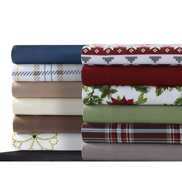 Cotton Flannel Extra Deep Pocket Sheet, California King Size Flannel Bed Sheets