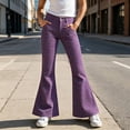 thumbnail image 2 of WhouRiu Girls Casual Flared Pants Fashion Graphic Rigid Waist Trousers With Pockets Kids Comfortable Cute Everyday Wear,15-16 Years, 2 of 5
