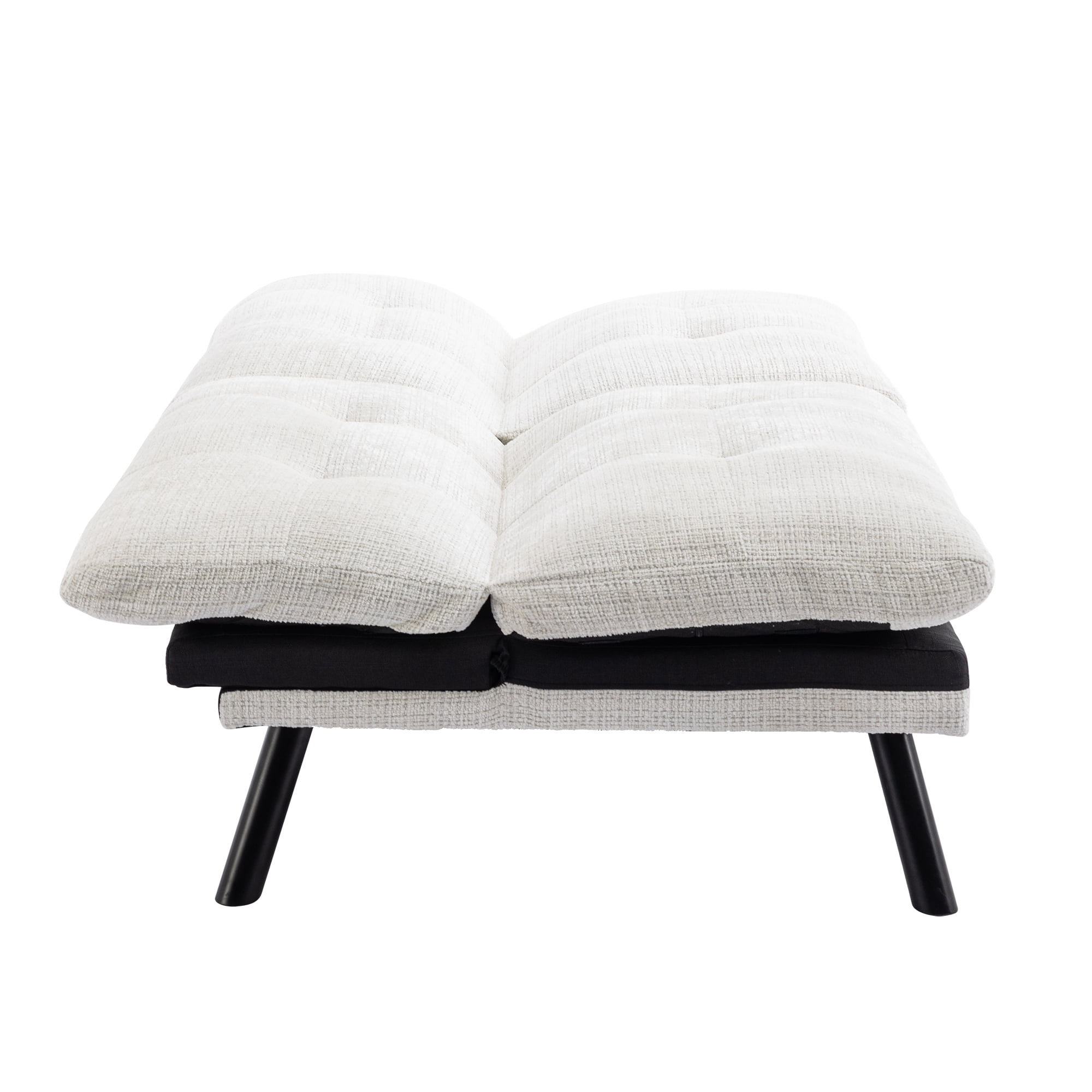 YYAo Convertible Futon Sleeper Sofa, Breathable Adjustable Lounge Couch with Metal Legs for Compact Living Space, Apartment, Dorm, Creamy White YYAo Convertible Futon Sleeper Sofa, Breathable Adjustable Lounge Couch with Metal Legs for Compact Living Space, Apartment, Dorm, Creamy White
