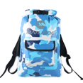 thumbnail image 1 of Soidarity Bolsa seca impermeable 22L de camuflaje de gran capacidad con hebilla con bolsillo para teléfono Paquete de deportes acuáticos Deportes acuáticos Camuflaje Azul Soidarity OD025905-06, 1 of 6