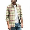 thumbnail image 2 of Awdenio Men's Shirts Button Down Shirts Checkered Print Cotton Long Sleeve Shirts Regular Fit, 2 of 5