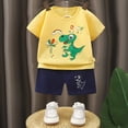 thumbnail image 2 of HCNTES 2nd Birthday Shirt Toddler Boy Two Year Old Birthday Outfit Short Sleeve Cotton T Shirt Clothes(Yellow,3-4 Years), 2 of 3
