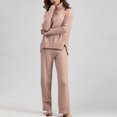 thumbnail image 4 of Ashirexll Two Piece Sets for Women, Outfits for Women, Winter Knitting Long Sleeve Shirt and Pants Casual Two Piece Comfortable Suit, 4 of 7