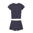 thumbnail image 5 of IUYRTFE Women's Short Sleeve Crew Neck Top and Shorts Set Breathable Yoga Athletic 2 Piece Workout Outfit, 5 of 5