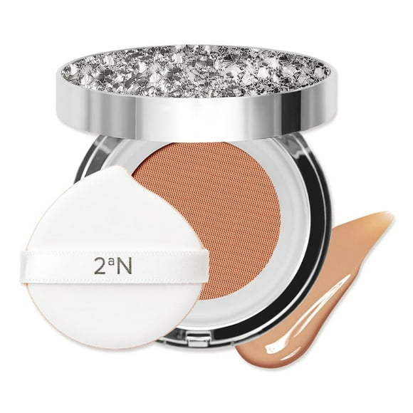 2aN Gleaming Tension Cushion Foundation Pact Korean Cushion Foundation Maquillaje liviana y edificable con ceramidas y Centella Asiática (#27 Soft Amber 0.45 oz)