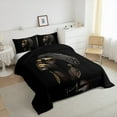 thumbnail image 3 of Feelyou 3D Black Girl Bedding Comforter Set, Western Princess Twin Comforter Sets, Black Gold Hippie Tribal Reversible Bedding Set, Breathable Home Decor, 2-Piece, 3 of 8