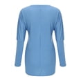 thumbnail image 4 of Smilkoo Women Size S-5XL Flowers Printing Long Sleeve Round Neck Pocket Mid Length T-Shrit, 4 of 4