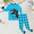 thumbnail image 4 of Toddler Baby Boy Outfit Sets Fall Winter Clothes 12 18 24 Month 3T 4T 5T 6T 7T 2PCS Long Sleeve Dinosaur T Shirts Tops Pants Outfits Clothes Set Kaprioy Pajamas Cotton Pjs Set Kids Dinosaur Sleepwear, 4 of 7