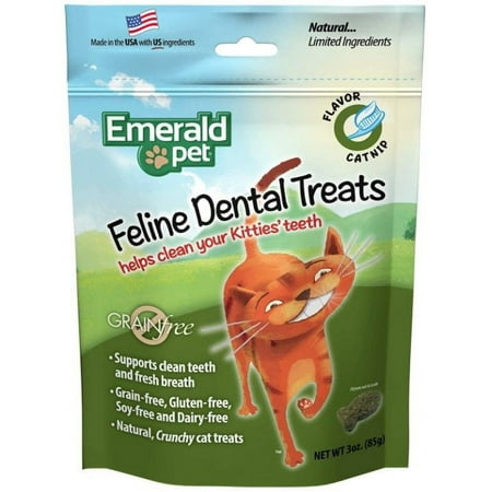 UPC: 0853258004098 | Emerald Pet Feline Dental Treats Catnip Flavor 3 oz