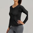 thumbnail image 6 of Tops for Women Long Sleeved Loose Sports Fitness Yoga Suit Top,Womens Tops Plus Size Black XL, 6 of 6