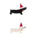 thumbnail image 3 of 2x colgantes navideños Dachshund perro en forma de decoración navideña muñeca manualidades En blanco y negro Sunnimix Colgante, 3 of 7