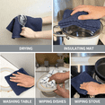 thumbnail image 4 of Sortora Kitchen Towels 100% Cotton, Super Soft and Absorbent Quick Drying Dish Towels for Kitchen ,Kitchen Towels Set, 15 x 25", Great for Cooking in Kitchen or Household Cleaning, 3 Pack, Dark blue, 4 of 7