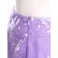 thumbnail image 5 of Haitryli Women's Disco Sequin Skirt Bodycon Mini Glittery Fully Lined with Side Zip for Rave Lavender S, 5 of 7