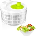 thumbnail image 2 of Professional Salad Spinner, Large Capacity Salad Servers (5L), Easy and Fast Spinning, Space Saving, Usable as Salad Bowl or Colander, White and Green(22.5cm*15cm), 2 of 5