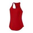 thumbnail image 5 of Nestiefly Women Ribbed Workout Crop Tops with Built in Bra Seamless Yoga Racerback Tank Top Tight Fit Red S, 5 of 6