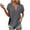 Gray, variant on Womens T-shirts Casual Loose-Fit Solid Color Short-Sleeve V-Neck Comfortable Pullover T-Shirt Tops for Women, Orange, L