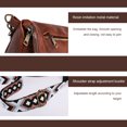 thumbnail image 4 of Bolso bandolera a la moda para mujer, bolsos de viaje informales de cuero PU de color sólido (marrón oscuro), 4 of 8