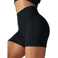 thumbnail image 3 of AWCHIC Women's Seamless Ribbed Yoga Shorts High-Waisted Tummy Control Athletic Shorts, Size S-XL, 3 of 5