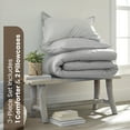 thumbnail image 6 of Martex EcoPure 3-Piece Organic Cotton Light Grey Solid Comforter Set, King – Comfort Wash, 6 of 9