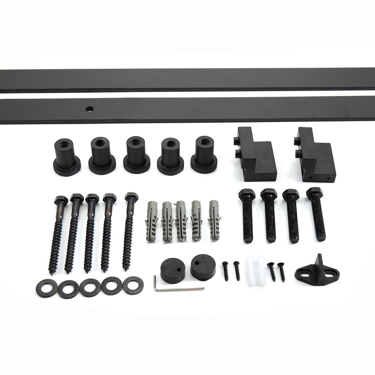 Kepooman 6 ft Sliding Barn Door Hardware Kit, Carbon Steel Door Track Hardware Tools - Fit 35" Wide Door Panel Kepooman 6 ft Sliding Barn Door Hardware Kit, Carbon Steel Door Track Hardware Tools - Fit 35" Wide Door Panel