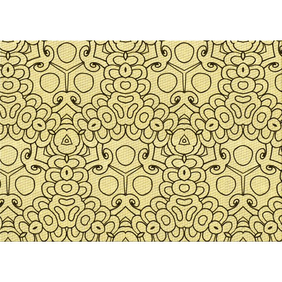 Ahgly Company Machine Washable Indoor Rectangle Transitional Sun Yellow Area Rugs, 8' x 12'