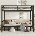 thumbnail image 3 of Newest Full over Full size pull-out Metal Bunk Bed, lower bunk can be pulled out in three sections, top bunk equipped with safety rails, black., 3 of 9