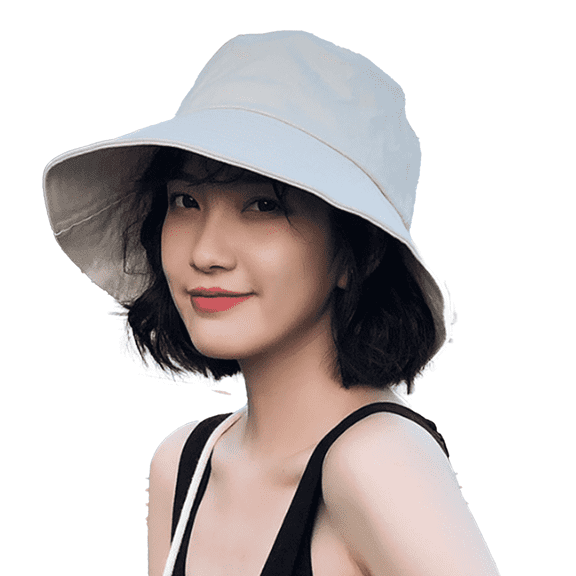 TELOLY Sun Hat Cotton Wide Eaves Bucket Hat One Size Fits All Sun Hats for Women,Beige