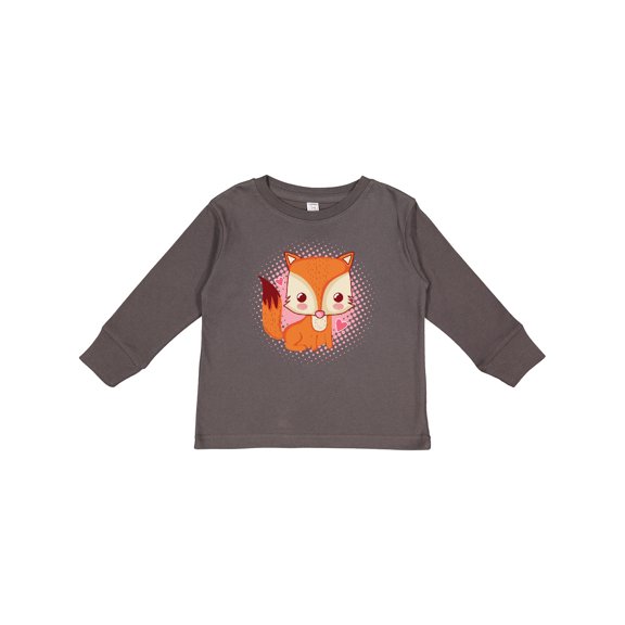 Inktastic Fox Girl Cute Woodland Animal Girls Long Sleeve Toddler T-Shirt