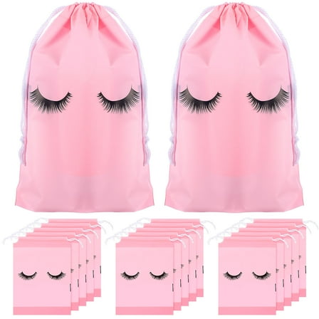 Pretyzoom 50Pcs Multipurpose Drawstring Makeup Bags Pink Waterproof Travel Toiletry Organizer Containers