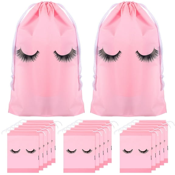 Pretyzoom 50Pcs Multipurpose Drawstring Makeup Bags Pink Waterproof Travel Toiletry Organizer Containers