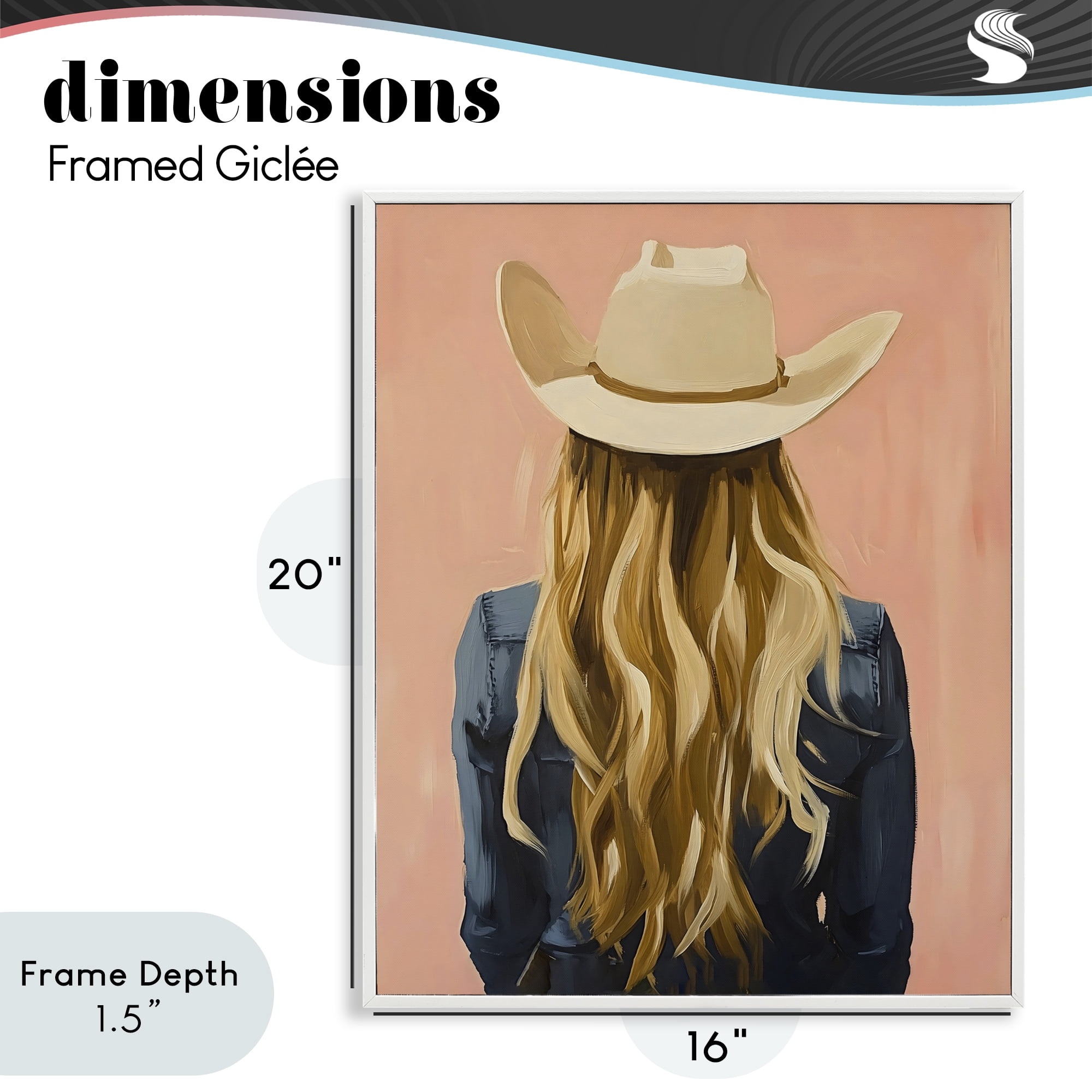 Stupell Industries Blonde Cowgirl Back View White Framed Giclee Art, design by The Prints Vibe