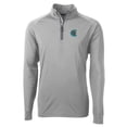 thumbnail image 2 of Men's Cutter & Buck  Gray Charlotte Knights Adapt Eco Knit Stretch Recycled Quarter-Zip Pullover, 2 of 3