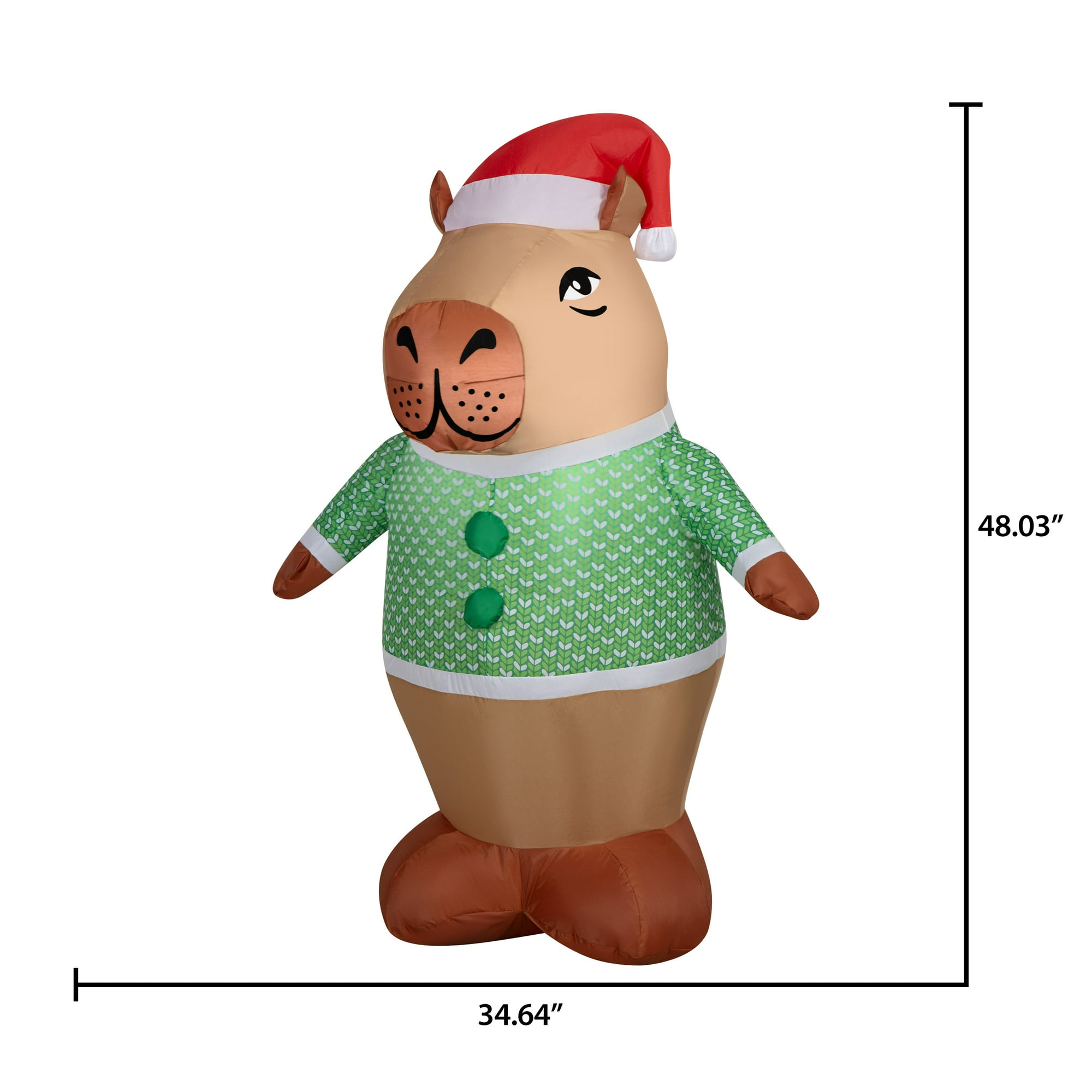 Multicolor Christmas Airblown Capybara Yard Inflatable, 48 inch