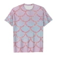 thumbnail image 4 of MIXUE Toddler Girls Tops & T-Shirts Children Fish Scale Print Round Neck Short Sleeve Casual Comfortable Pullover Tee Shirts Sportwear,Purple,3-4 Years, 4 of 4