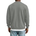 thumbnail image 3 of Button Down V-Neck Jacket for Men, Trendy Long Sleeve Solid Color Loose Fit Fall Casual Cozy Streetwear Outerwear Gray XL, 3 of 5