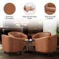 thumbnail image 6 of Renwick Faux Leather Barrel Accent Chair for Living Room, Set of 2, Brown, 6 of 10