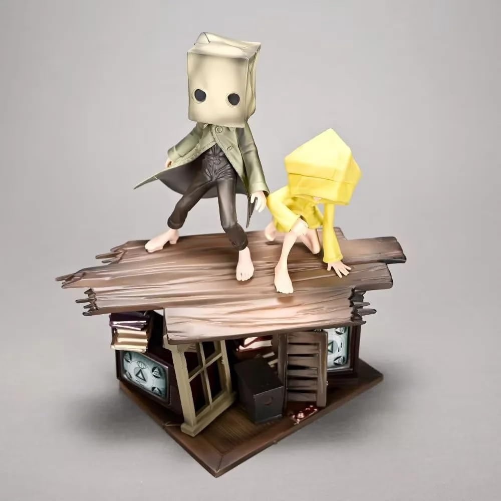 Little Nightmares Six Figure, Mono‌‌ Figure, Standing Horror Adventure Scene Action Figures 21cm/8.3inch Anime Character Statue Model Desktop Ornament Gifts